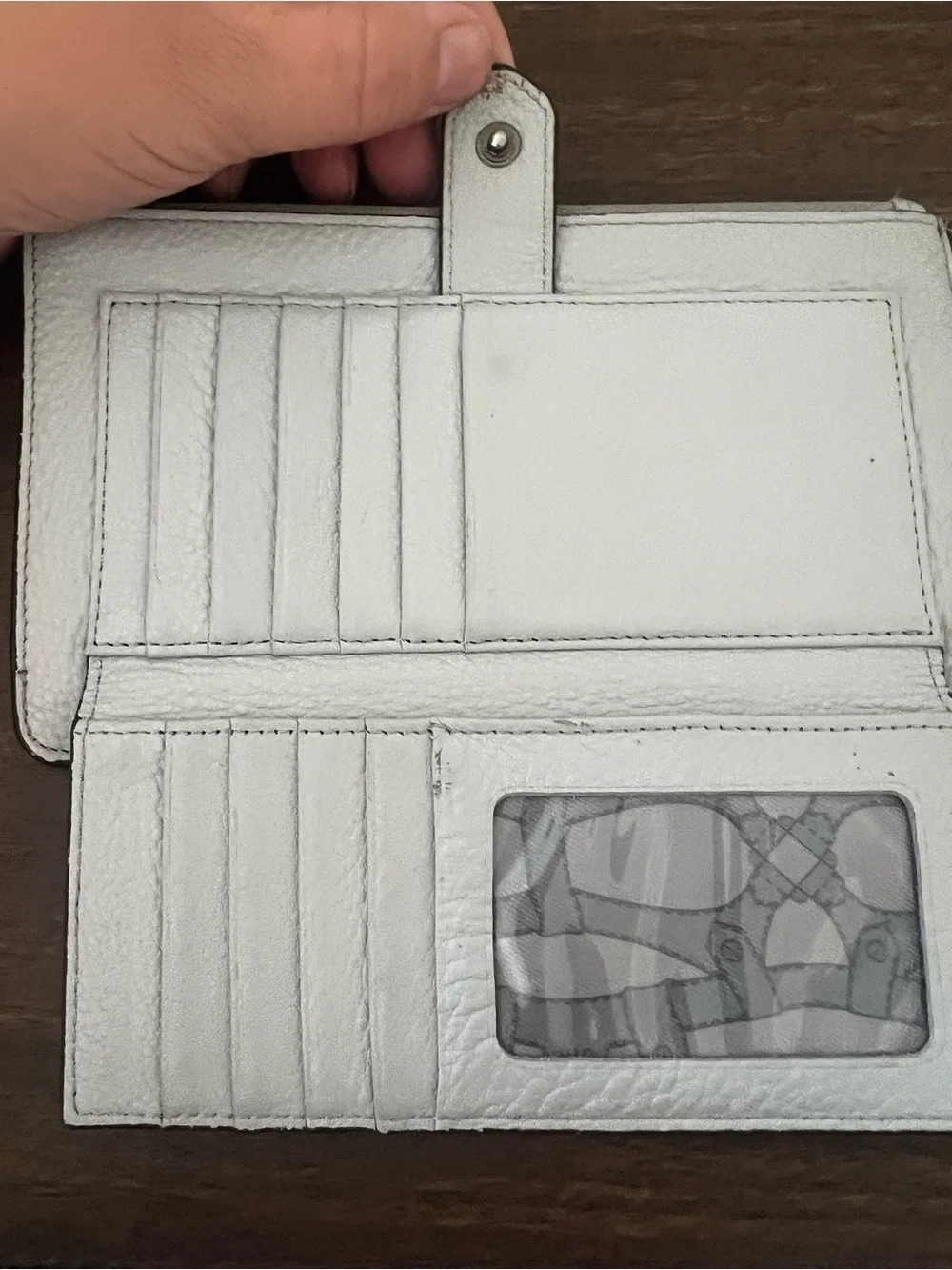 Aimee Kestenberg White Leather Wristlet Card & Key Holder